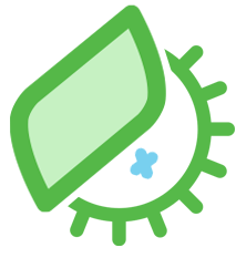 aloe slice covering circular bacteria icon