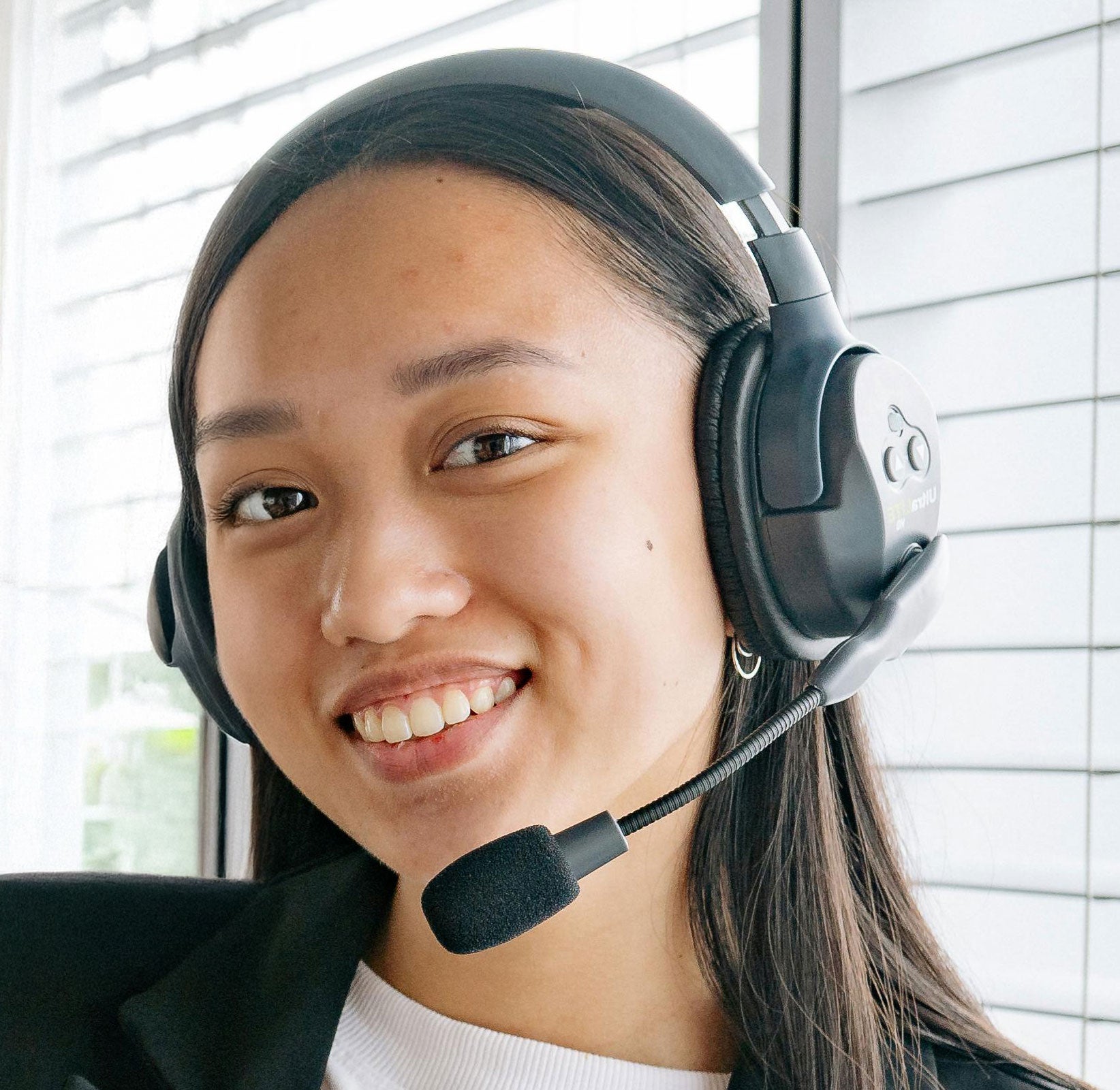 support agent with headset