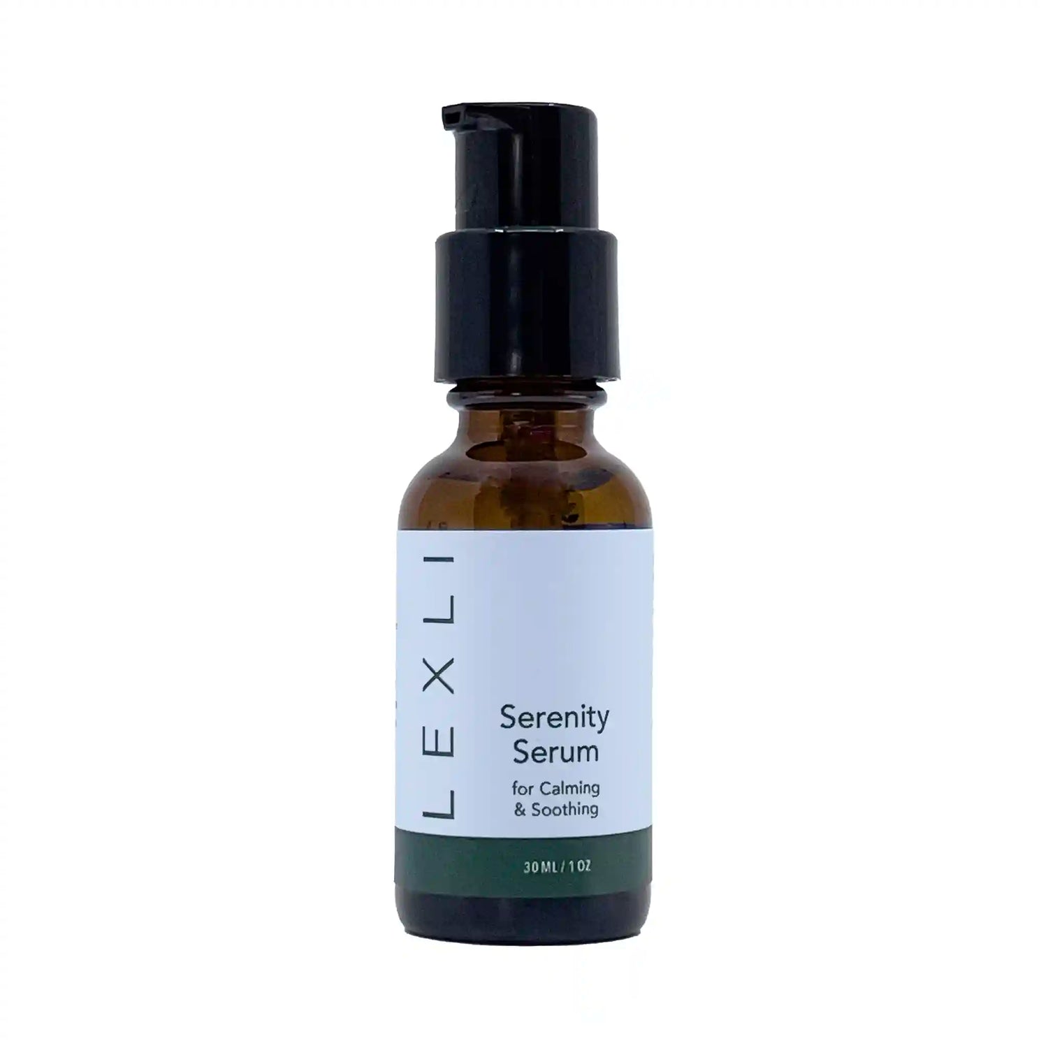 1 oz bottle with blue label, Serenity Serum