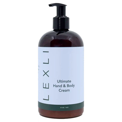 16 oz bottle with blue label, Ultimate Hand &amp; Body Cream